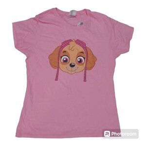 Nickelodeon Women's Pink Paw Patrol Skye Character 100% Cotton T-Shirt, Medium